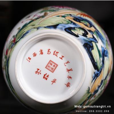 Bình Sứ Xương Chim Trĩ - Hoa Phù Dung